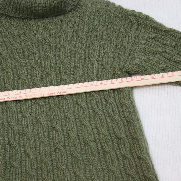 Olive Green Cable Knit Turtleneck Sweater Women’s Small - Picture 5 of 5